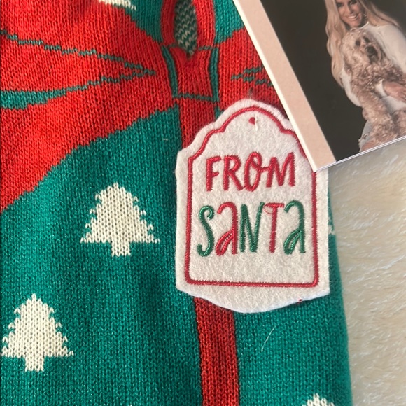 Holiday Dog Sweater - Green with Red Bow - Picture 2 of 7